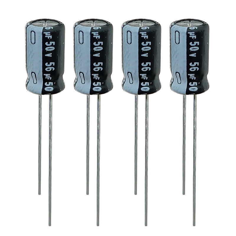خازن الکترولیت 56 میکروفاراد 50 ولت نیچیکون مدل SK-5650 بسته 4 عددی