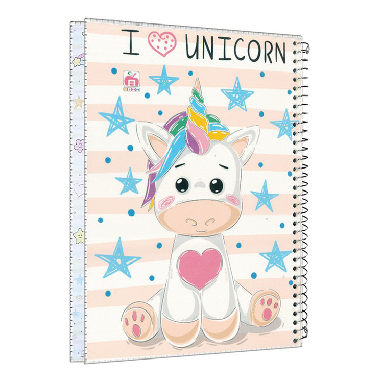 دفتر مشق 80 برگ آلما طرح UNICORN مدل طلقی کد 7820