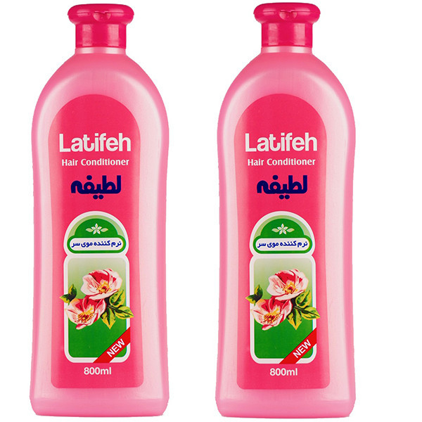 نرمکننده مو لطیفه مدل Flower حجم 800 میلیلیتر مجموعه 2عددی
