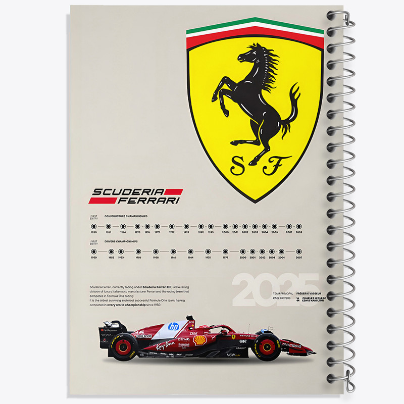 دفتر مشق 100 برگ خندالو طرح فراری (Ferrari) کد F13494