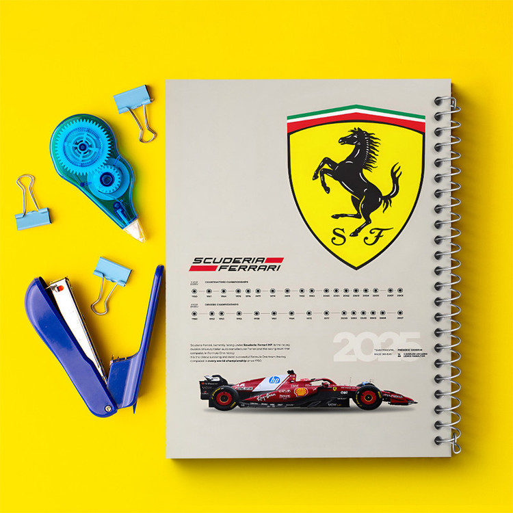دفتر مشق 100 برگ خندالو طرح فراری (Ferrari) کد F13494