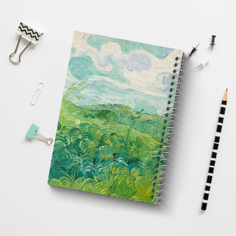 دفتر مشق 100 برگ خندالو طرح مزارع گندم سبز ونسان ونگوگ (Van Gogh) کد 36800