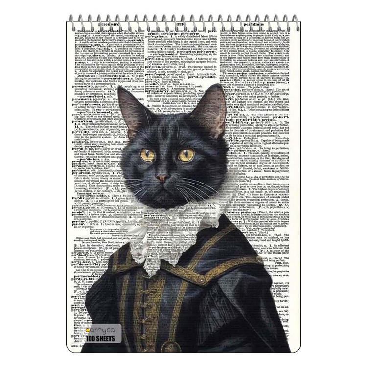 دفتر شطرنجی 100 برگ کارنیکا طرح روزنامه وینتج حیوانات Vintage Newspaper Animals کد 88235