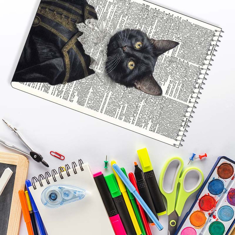 دفتر شطرنجی 100 برگ کارنیکا طرح روزنامه وینتج حیوانات Vintage Newspaper Animals کد 88235