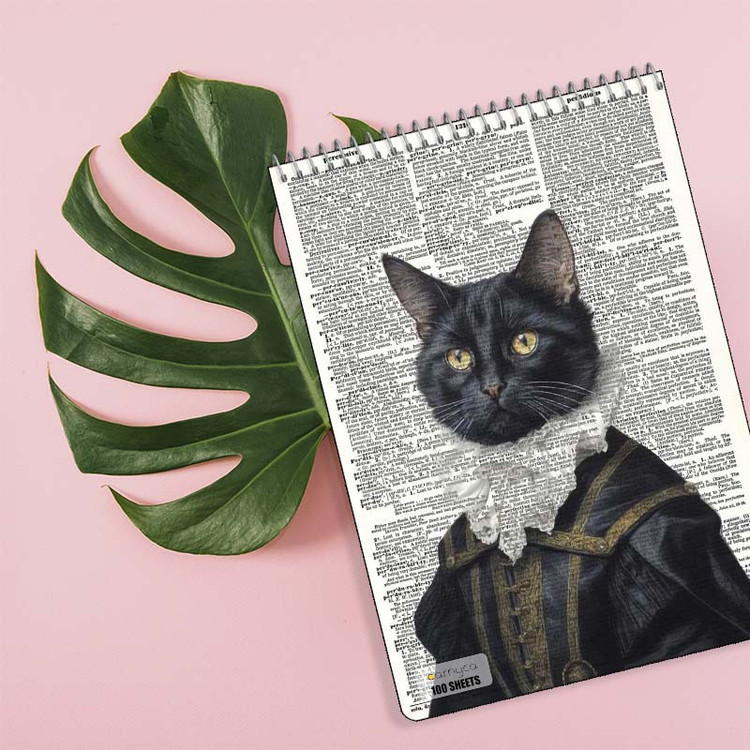 دفتر شطرنجی 100 برگ کارنیکا طرح روزنامه وینتج حیوانات Vintage Newspaper Animals کد 88235