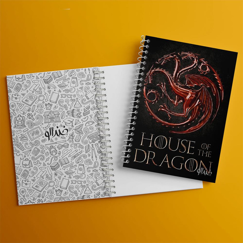 دفتر مشق 100 برگ خندالو طرح سریال خاندان اژدهایان House of dragon کد 28514