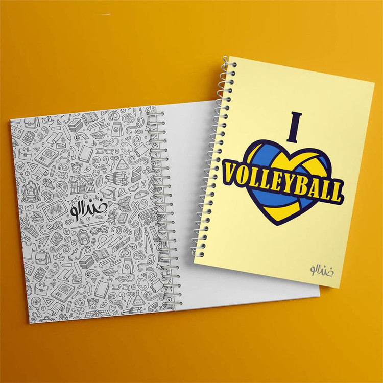 دفتر مشق 100 برگ خندالو طرح والیبال Volleyball کد 26417