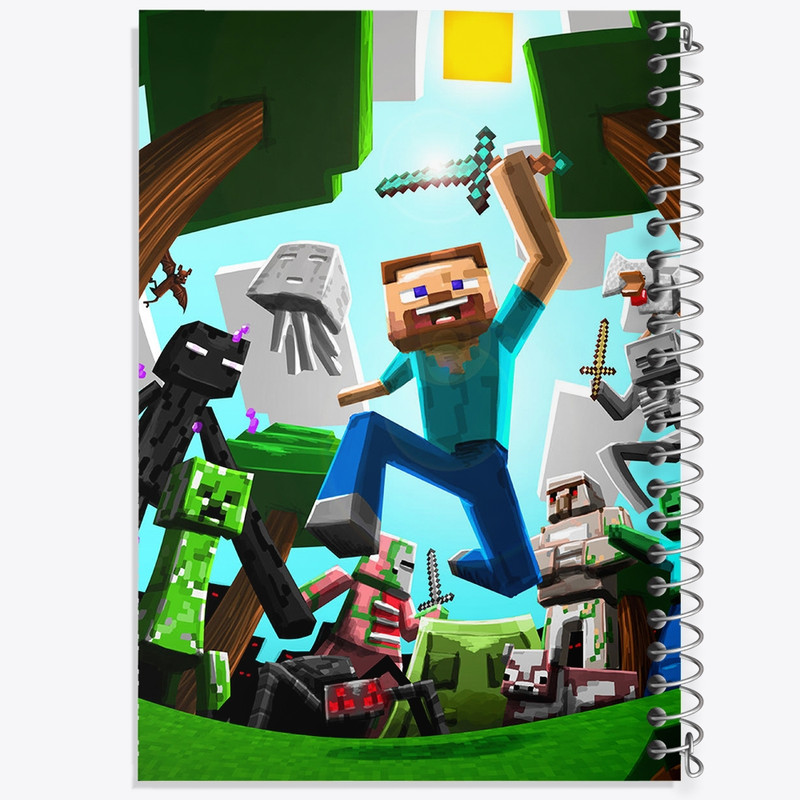 دفتر مشق 100 برگ خندالو طرح ماینکرافت (Minecraft) کد F1608