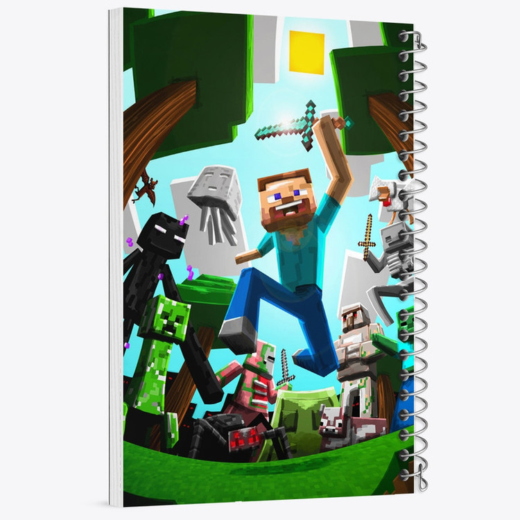 دفتر مشق 100 برگ خندالو طرح ماینکرافت (Minecraft) کد F1608