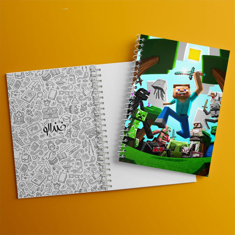 دفتر مشق 100 برگ خندالو طرح ماینکرافت (Minecraft) کد F1608