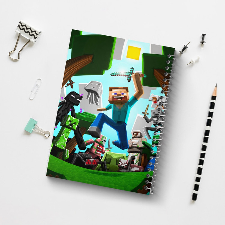 دفتر مشق 100 برگ خندالو طرح ماینکرافت (Minecraft) کد F1608