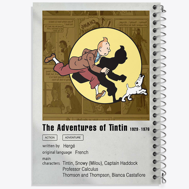 دفتر مشق 100 برگ خندالو طرح تن تن (Tintin) کد F11254