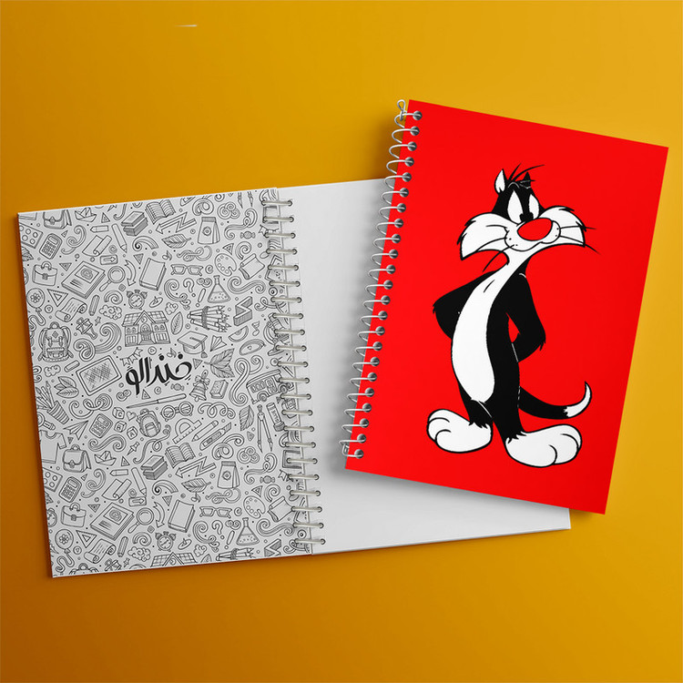 دفتر مشق 100 برگ خندالو طرح سیلوستر (Sylvester) کد N5752