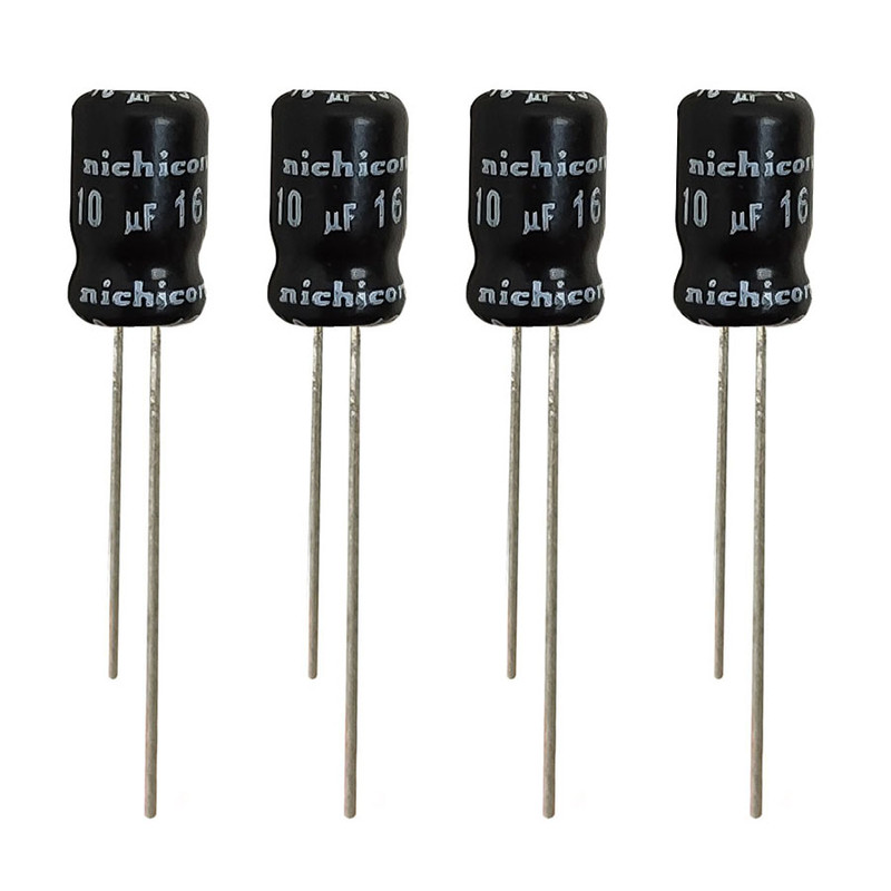 خازن الکترولیت 10 میکروفاراد 16 ولت نیچیکون مدل SK-1016 بسته 4 عددی