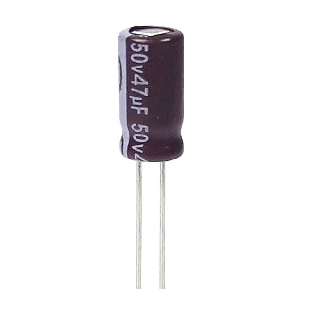 خازن الکترولیت 47 میکروفاراد 50 ولت آکسبوم مدل TEC-47050 بسته 4 عددی
