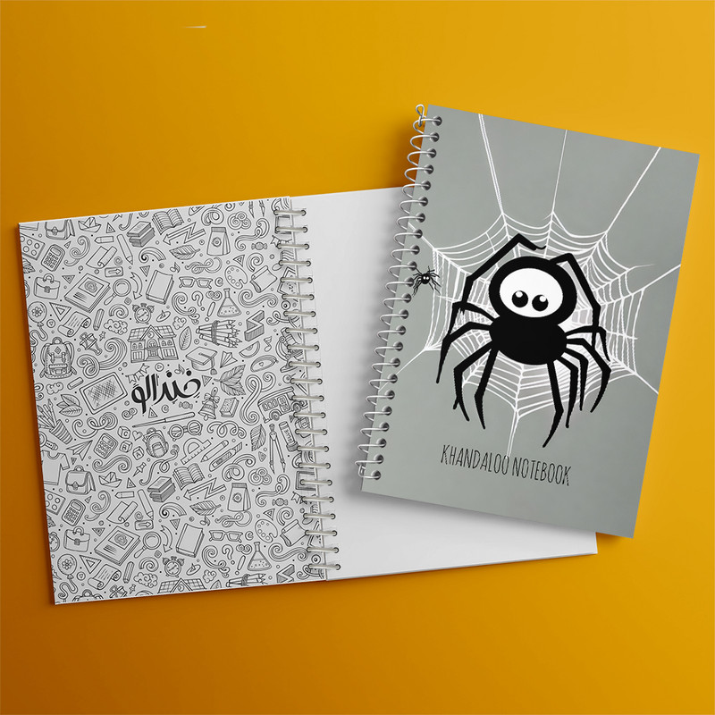 دفتر مشق 100 برگ خندالو طرح عنکبوت کیوت (Spider cute) کد N8030