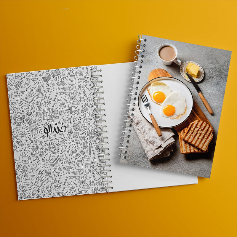 دفتر مشق 100 برگ خندالو طرح صبحانه کد F2373