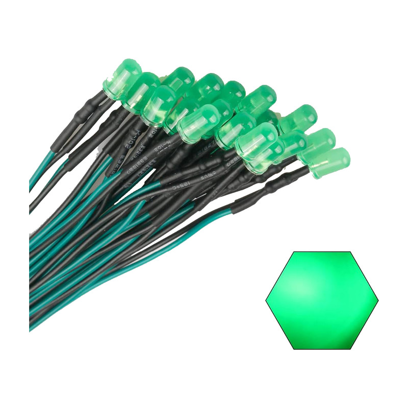 ال ای دی 12 ولت سبز اوال مدل HG-G1215 بسته 10 عددی