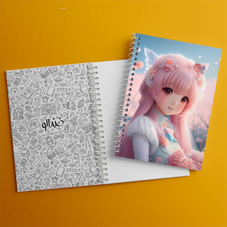 دفتر مشق 100 برگ خندالو طرح دخترانه (Girlish) کد 36900