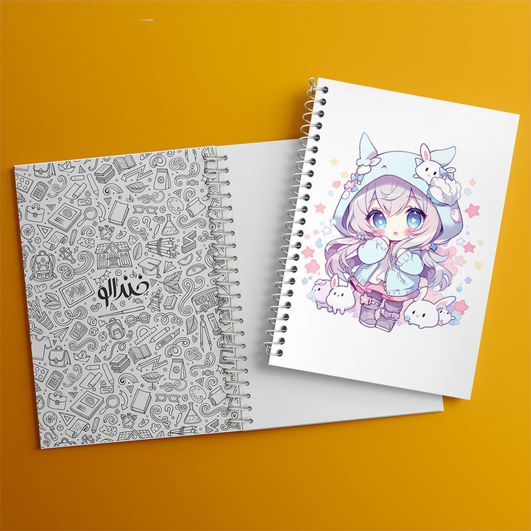 دفتر مشق 100 برگ خندالو طرح دخترانه (Girlish) کد 36898