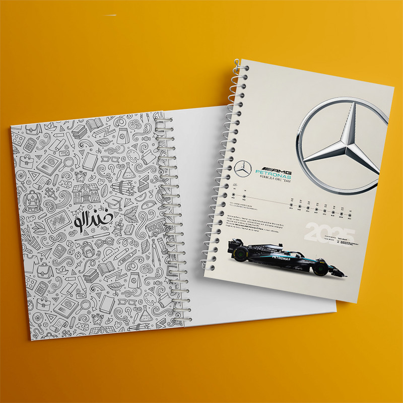 دفتر مشق 100 برگ خندالو طرح مرسدس بنز (Mercedes Benz) کد F13492