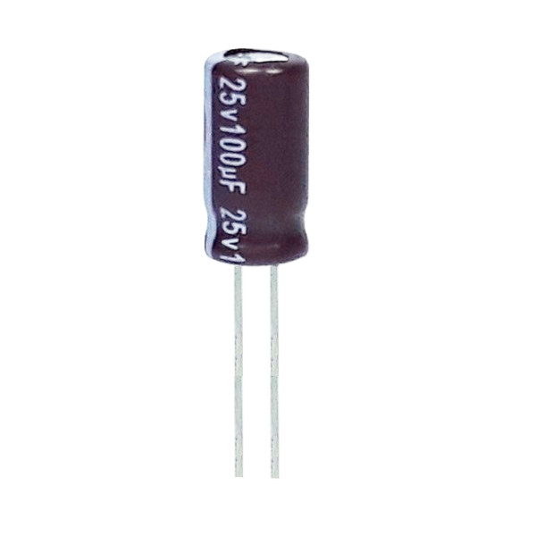خازن الکترولیت 100میکروفاراد 25 ولت آکسبوم مدل TEC-10125 بسته 4 عددی