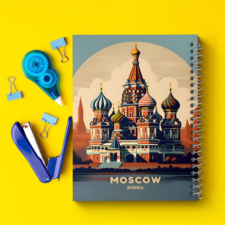 دفتر مشق 100 برگ خندالو طرح موسکو (Moscow) کد F6369