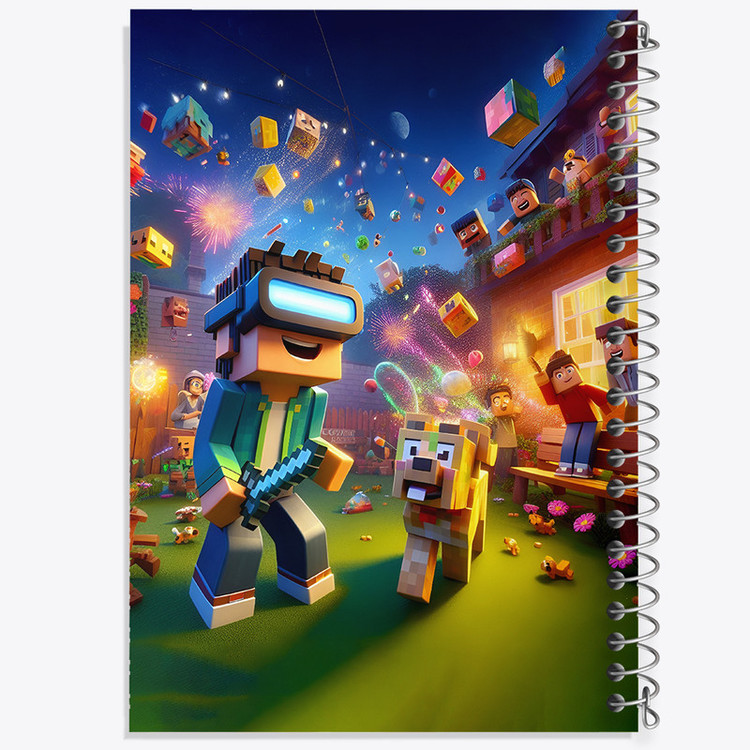 دفتر مشق 100 برگ خندالو طرح ماینکرافت (Minecraft) کد F3545