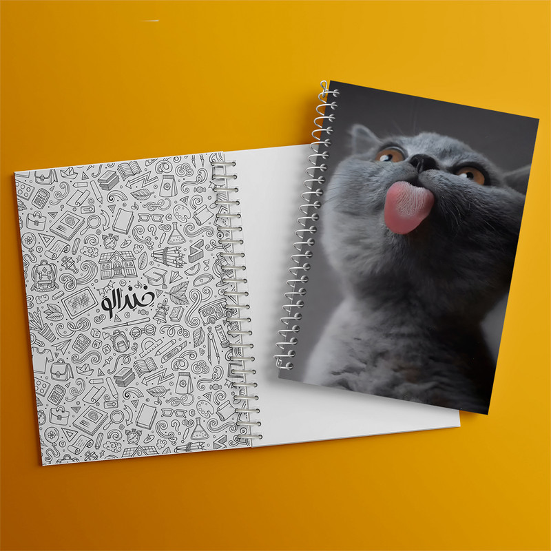 دفتر مشق 100 برگ خندالو طرح گربه کد F10727