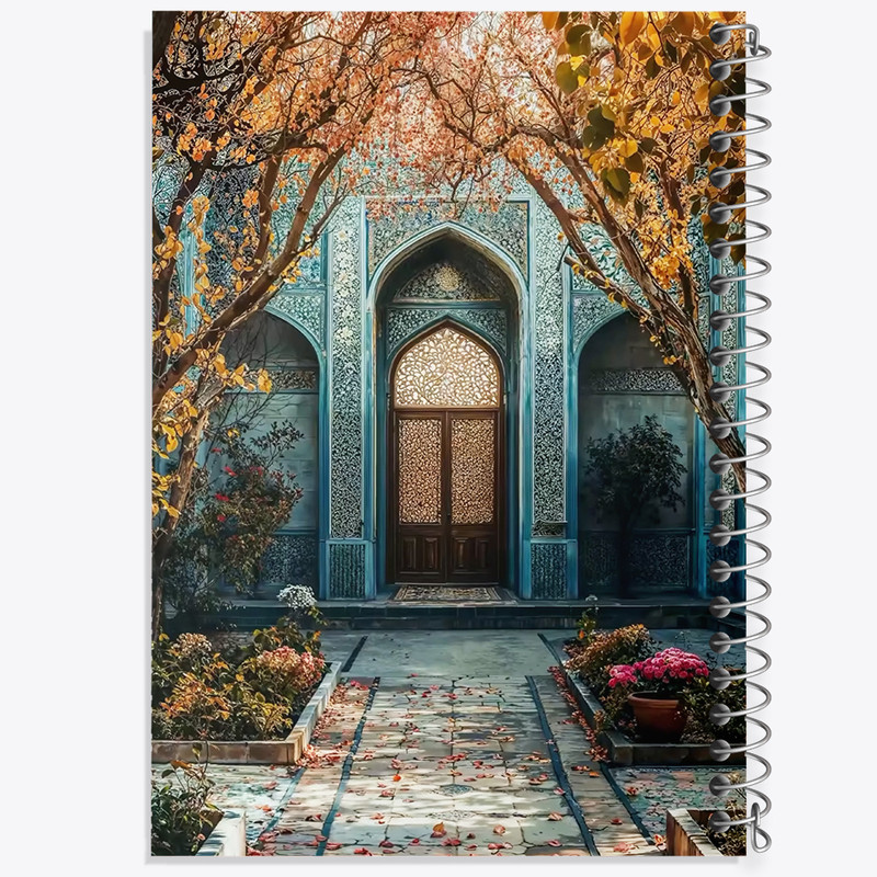 دفتر مشق 100 برگ خندالو طرح باغ ایرانی کد F10691