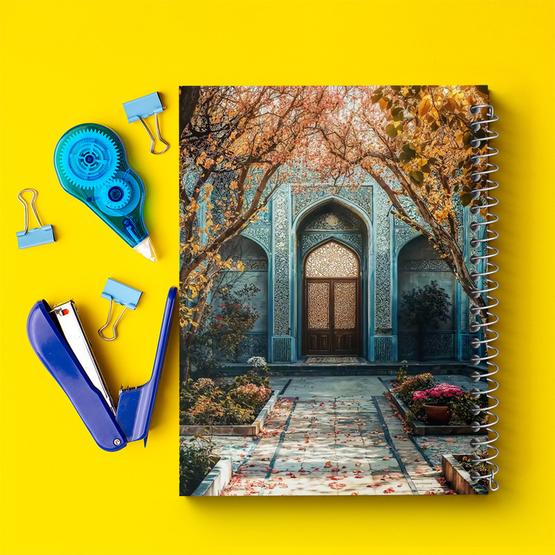 دفتر مشق 100 برگ خندالو طرح باغ ایرانی کد F10691