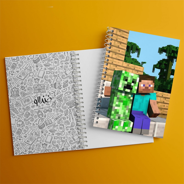دفتر مشق 100 برگ خندالو طرح ماینکرافت (Minecraft) کد F2416