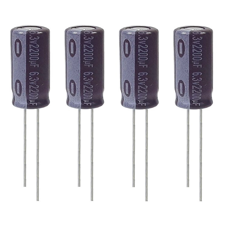 خازن الکترولیت 2200 میکروفاراد 6.3 ولت آکسبوم مدل TEC-222063 بسته 4 عددی