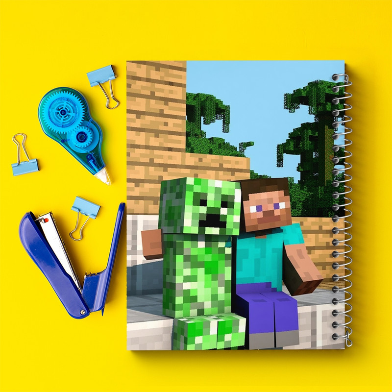 دفتر مشق 100 برگ خندالو طرح ماینکرافت (Minecraft) کد F2416