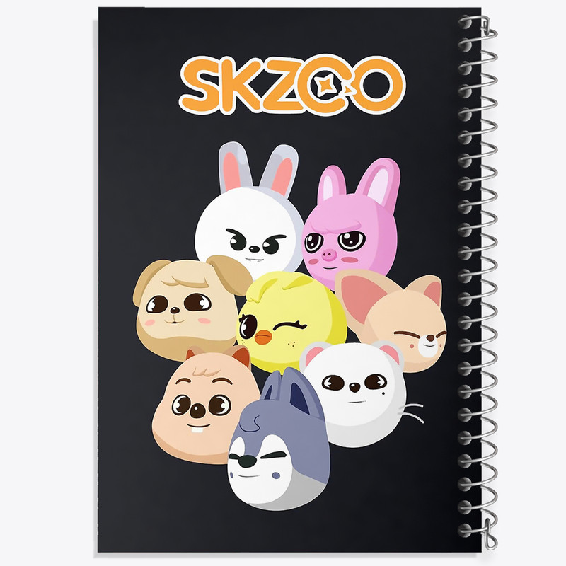 دفتر مشق 100 برگ خندالو طرح اسکیزو استری کیدز (Skzoo Stray Kids) کد F13041
