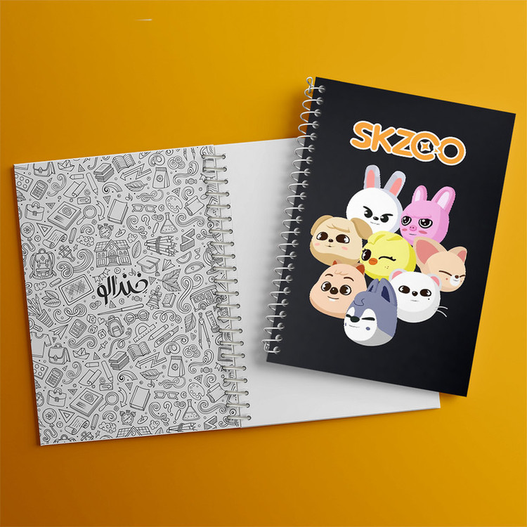دفتر مشق 100 برگ خندالو طرح اسکیزو استری کیدز (Skzoo Stray Kids) کد F13041
