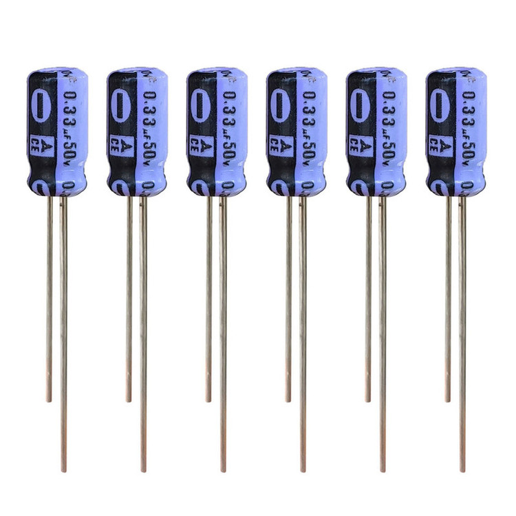 خازن 0.33 میکروفاراد 50 ولت مدل SK-3350 بسته 6 عددی