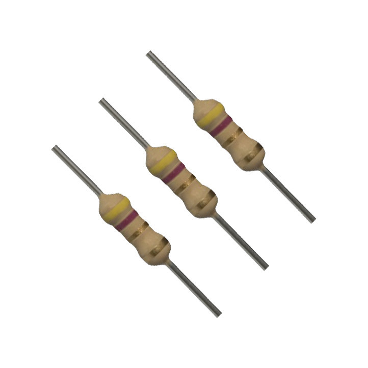 مقاومت 4.7 اهم 1/8 وات مدل 4.7R1/8W بسته 100 عددی