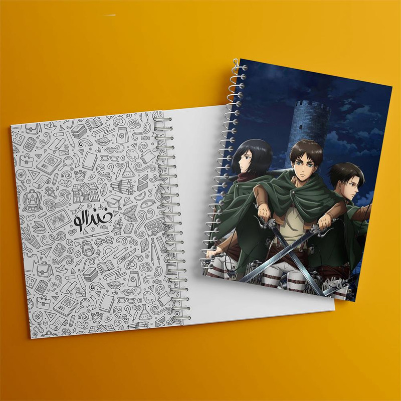 دفتر مشق 100 برگ خندالو طرح انیمه اتک آن تایتان Attack on Titan کد 4841