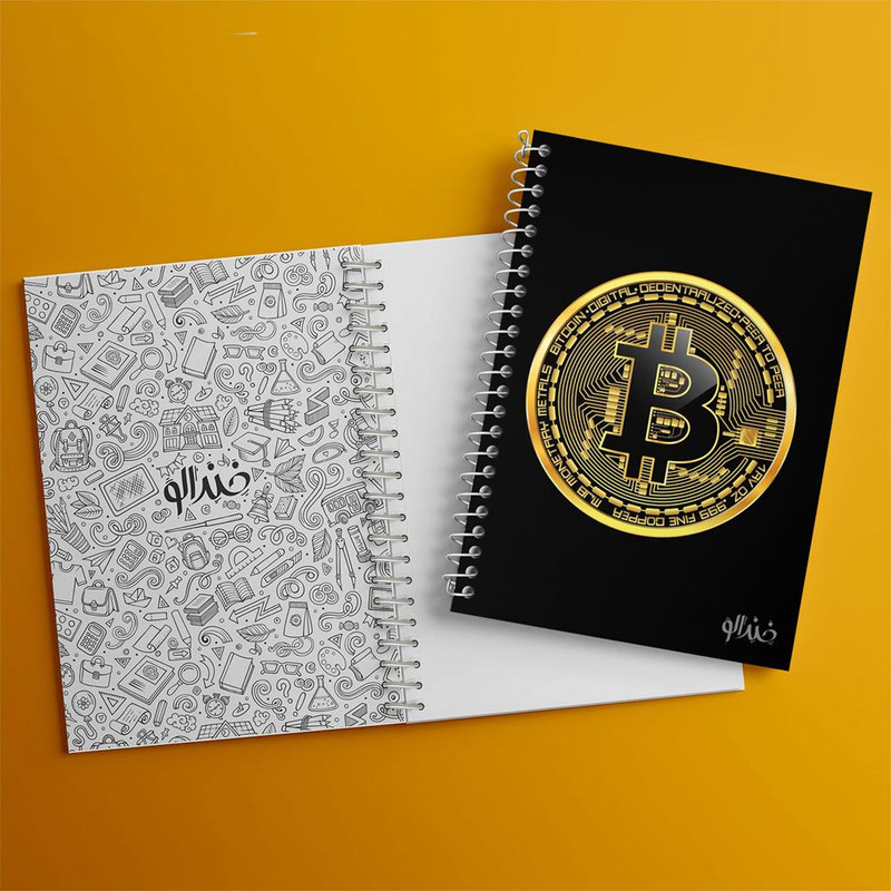 دفتر مشق 100 برگ خندالو طرح ارز دیجیتال بیت کوین کد 4083