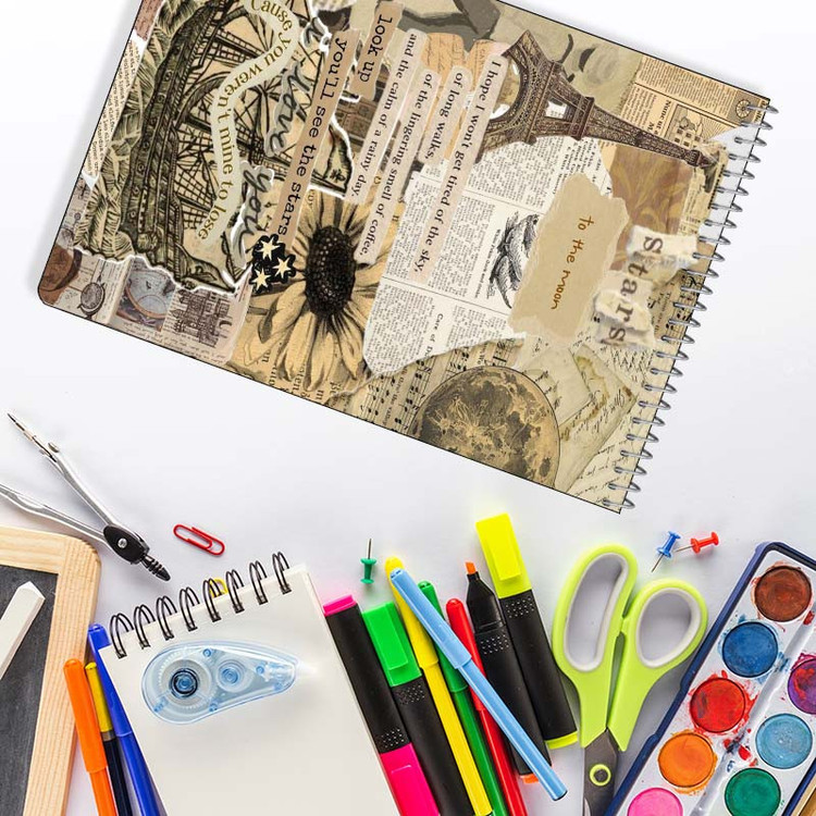دفتر شطرنجی 100 برگ کارنیکا طرح وینتج اسکرپ بوک Vintage Scrapbook کد 87488