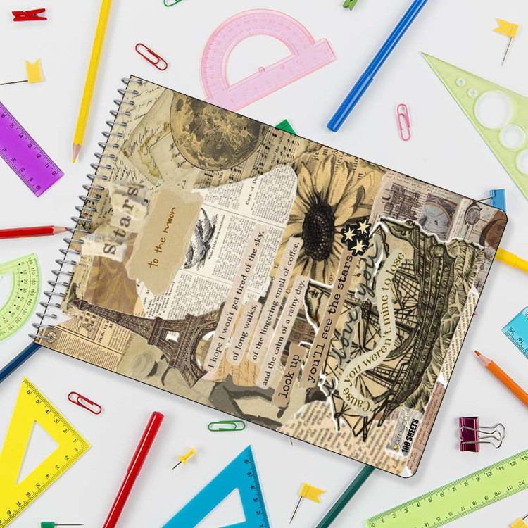 دفتر شطرنجی 100 برگ کارنیکا طرح وینتج اسکرپ بوک Vintage Scrapbook کد 87488