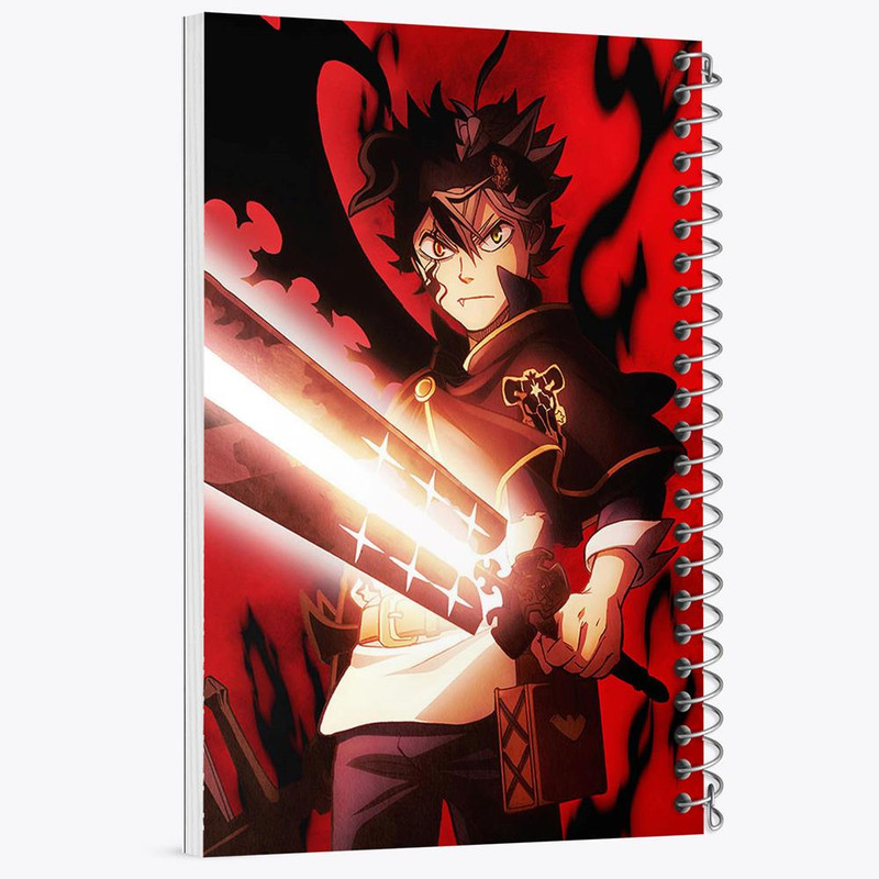 دفتر مشق 100 برگ خندالو طرح آستا انیمه بلک کلاور Black Clover کد 11705