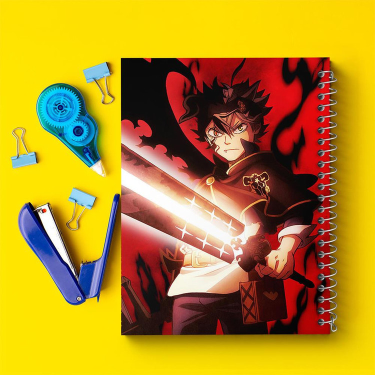 دفتر مشق 100 برگ خندالو طرح آستا انیمه بلک کلاور Black Clover کد 11705