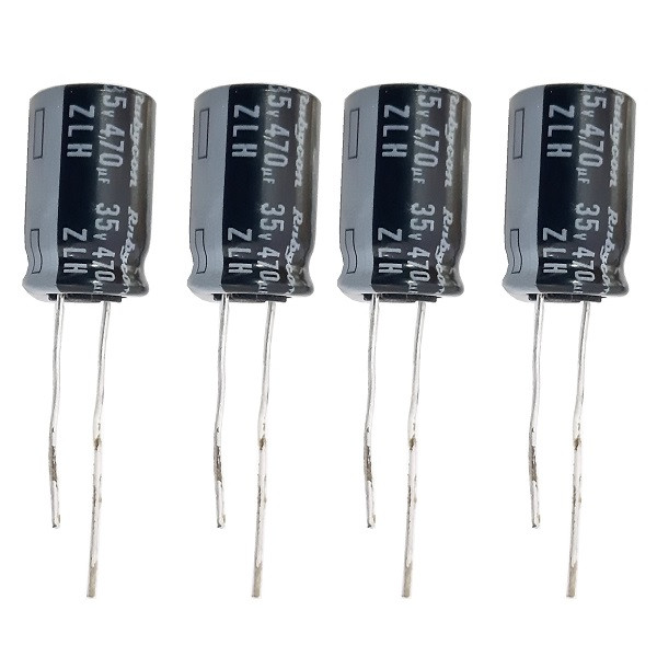 خازن الکترولیت 470 میکروفاراد روبیکون مدل ZLH470UF35V بسته 4 عددی