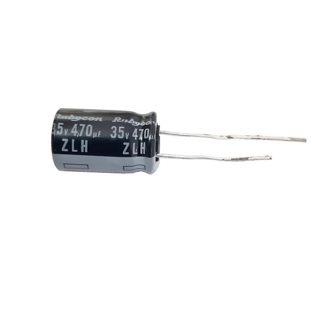 خازن الکترولیت 470 میکروفاراد روبیکون مدل ZLH470UF35V بسته 4 عددی