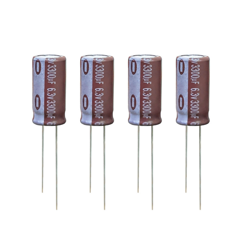 خازن الکترولیت 3300 میکروفاراد 6.3 ولت آکسبوم مدل TEC-3300630 بسته 4 عددی
