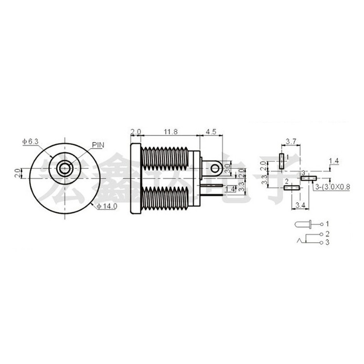 جک آداپتور روپنلی مدل DC-022 بسته 6 عددی