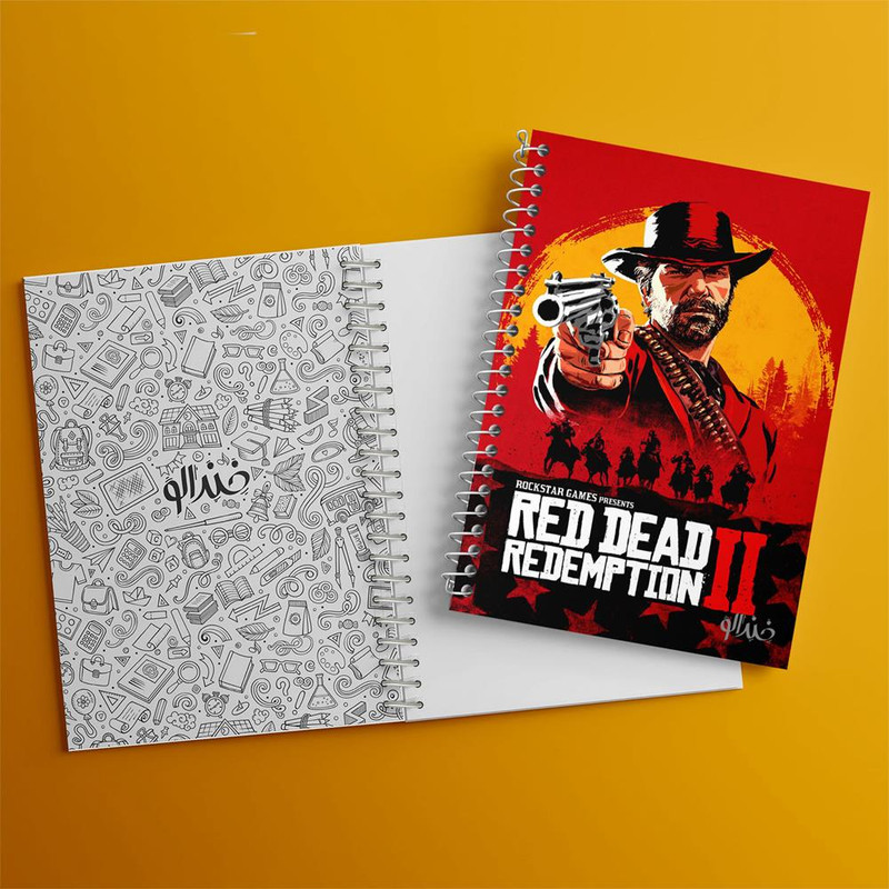 دفتر مشق 100 برگ خندالو طرح رد دد Red Dead کد 10293