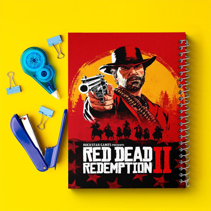 دفتر مشق 100 برگ خندالو طرح رد دد Red Dead کد 10293